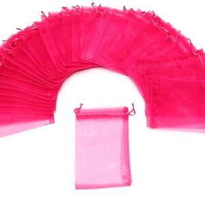 Set of Pink Organza Gift Bags